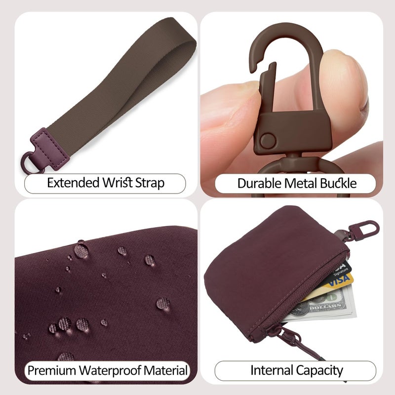 COOLANS Mini Wristlet Wallets Dual Pouch,Around Wristlet Handbag Wallet for Women Zip Cards Holder,Wristlet Bracelet Purse - Image 5